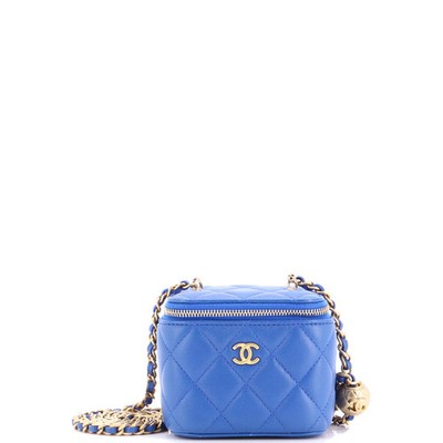 Chanel Pearl Crush Vanity Case with Chain Quilted Lambskin Mini | eBay