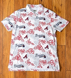 Polo Reyn Spooner Atlanta Braves Performance con colletto grande bianca stampa hawaiana