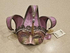 VENETIAN ITALIAN CARNIVALE PINK MASQUERADE HANDMADE HAND PAINTED COSTUME MASK