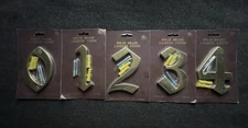 Lot 5 Vtg Gatco Solid Brass Numbers Address Old Stock Italy 5"