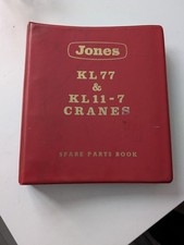 Jones Cranes KL77 & KL11-7 Cranes Spare Parts Book - Vintage Original - Rare