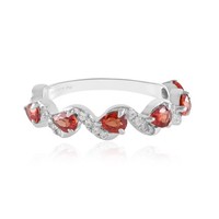 Cavill Rubin Ring 1,46Ct Sterlingsilber Damenring Platin Wellenform- Echtschmuck
