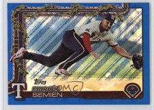 2025 Topps Holiday Holiday Blue Metallic Glitter Marcus Semien #H9 15zu