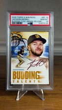 2025 Topps X Bob Ross Joy of Baseball BT-10 Jackson Merrill Yellow #/25 PSA 10