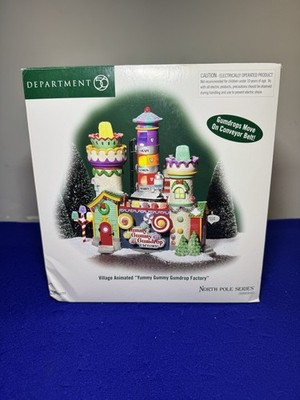 Department 56 Yummy Gummy Gumdrop Factory Animated Village Tested Working