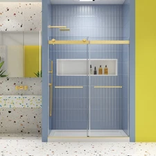 Bypass shower door, sliding door,soft close system, with 5/16" tempered glass an