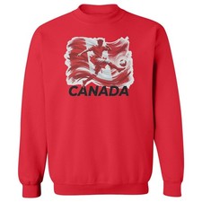 Canada Inspired Flag Graphic - World Sports Fans Unisex Crewneck Sweatshirt