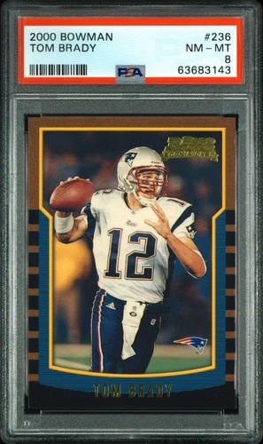 PSA 8 2000 Bowman #236 Tom Brady New England Patriots NO RESERVE! GOAT