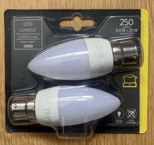 1 Pack Of 2 Tesco Candle Bulbs 3.4W=25W BC B22 Warm White Non Dimmable New