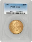 1897 $10 Liberty Head Eagle Gold PCGS MS63+ Uncirculated Coin