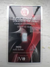 1 Grain .999 Fine Silver Bullion Bar Benchmark Strategic Metals.