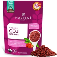 Navitas Organics Goji Berries—Organic Non-GMO, Sun-Dried,8 oz.Bag,8 Servings