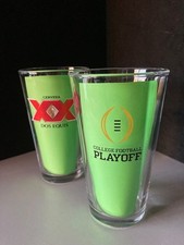 ✅ NUEVO (2) Dos Equis XX Fútbol Universitario Playoff Bar Cerveza Artesanal Vasos de Pinta