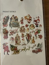 Creative Life 24 NOSTALGIC CHRISTMAS THEME Diecut Stickers Santa Red Truck Deer
