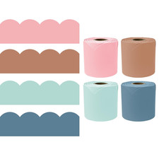 Carson Dellosa Boho Bulletin Board Borders - 260Ft Pink, Green, Blue, Brown Calm