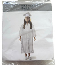 Celebrate Graduation Children's Cap and Gown for Ages 11Y-12Y One Size White New
