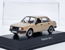 Skoda 105 L (1984) beige + Plexiglasbox DeA 1:43