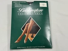 ✅ New ✅Burlington Sheer Legacy Control Top Sheer Leg Pantyhose ✅T47 ✅Long ✅Black