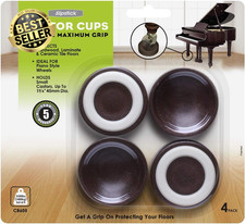 CB605 Furniture Wheel Caster Cups/Floor Protectors with Non Skid Rubber Grip (Se
