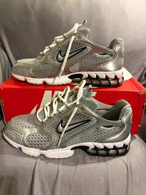 Nike Air Zoom Spiridon Cage 2 Metallic Silver Low Top Sneakers CJ1288-001