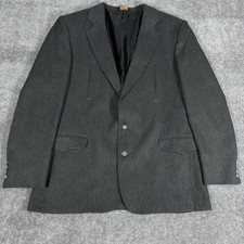 VTG Trego's Westwear Men's 46R Gray Blazer Jacket Rockabilly Western Yoke