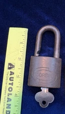 Vintage PG&E Corbin Brass PACIFIC GAS & ELECTRIC Padlock  +  Key, no PGE LOGO