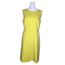 Nine West Womens Bright Yellow Sleeveless Dress Shift Dress Size 6