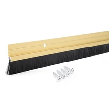 Door Brush Bottom Sweep H-Shape Aluminum Holder W 0.8" Brush 1000mm x 43mm