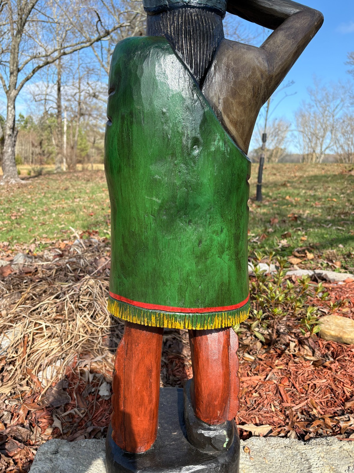 VINTAGE "CIGAR STORE WOODEN INDIAN" NICE COND, (40" INCHES TALL) BEAUTIFUL COLOR