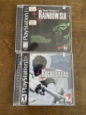 Tom Clancy Rainbow Six & Rogue Spear PS1 Lot + Registration Card Tested Working
