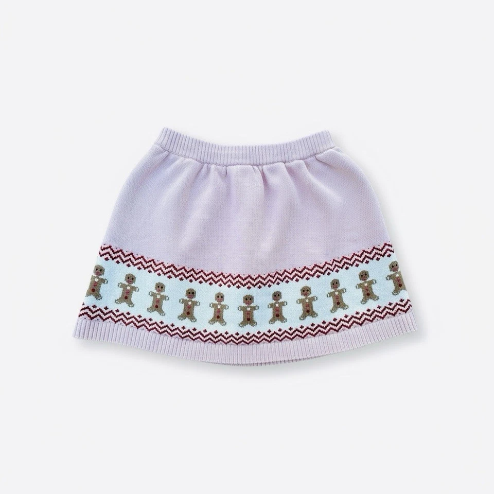 Gymboree Girls Size 10 Pink Holiday Vest & Skirt Gingerbread Outfit Christmas - Image 3 of 4