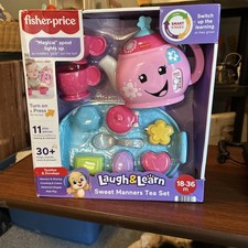 Fisher Price Laugh and Learn Sweet Manners Tea Set Teapot Toy Pink New Sealed