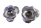 VTG Sarah Covington Silver Crystal Flower Clip On Earrings Rhinestones Jewelry — photo 1