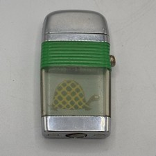 VTG 1960’s SCRIPTO VU Lighter Green Band Turtle Insert Made In USA