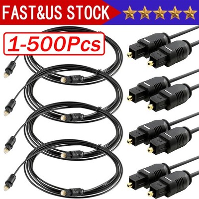6FT Digital Fiber Optic Audio Cable Cord Optical TosLink for TV DVD AMP USA Lot
