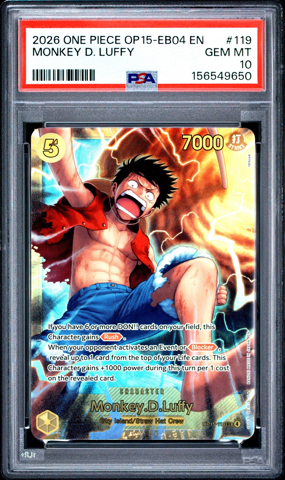 Monkey.D.Luffy 2026 Adventure on Kami's Island #OP15-119 Secret