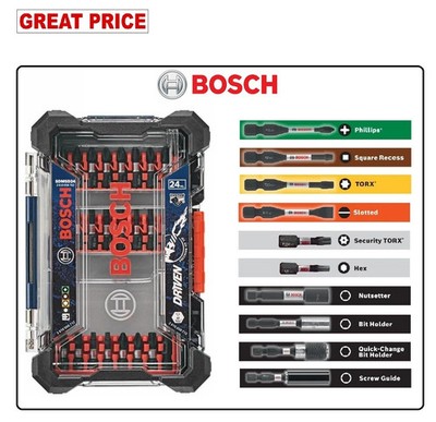 Bosch SDMSD24 Impact bits 24 Piece Set Tough Driver Custom Case System Set