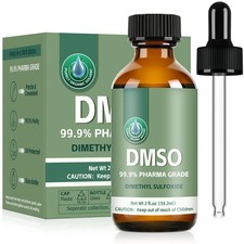 DMSO 99.9 , Pharmaceutical Grade Pure DMSO with Dropper in Glass Bottle, Nond...