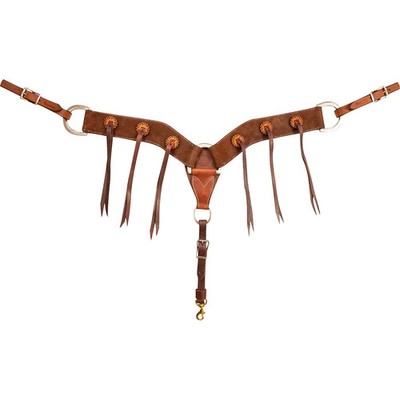 Martin Saddlery 2.75-Inch Western Leather Breast Collar - Chocolate Roughout