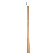 Wooden Shoe Horn 27.6" Straight Handle Shoe Helper Wood Shoehorns, Brown