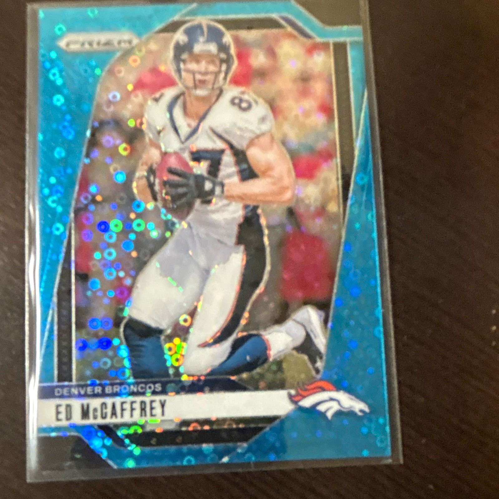 2024 Panini Prizm Football Ed McCaffrey Blue No Huddle Prizm #90 Broncos /99