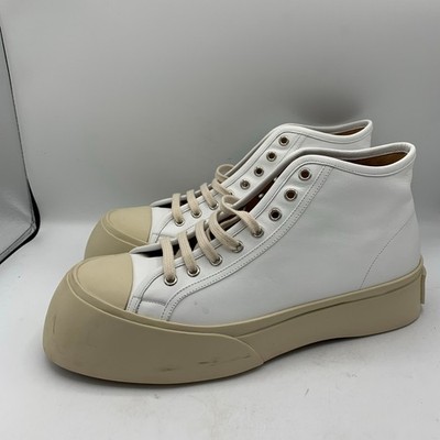 Marni Pablo Sneakers Mens Size 11 Lily White Leather Chunky High Top Shoes