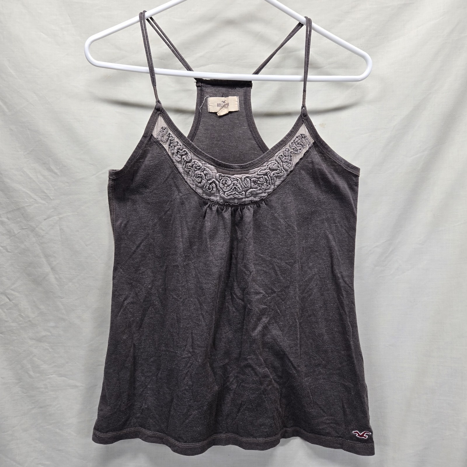 Vintage Y2K Hollister Brown Cami Tank Strap Fairy Top Preppy 2000s size MEDIUM