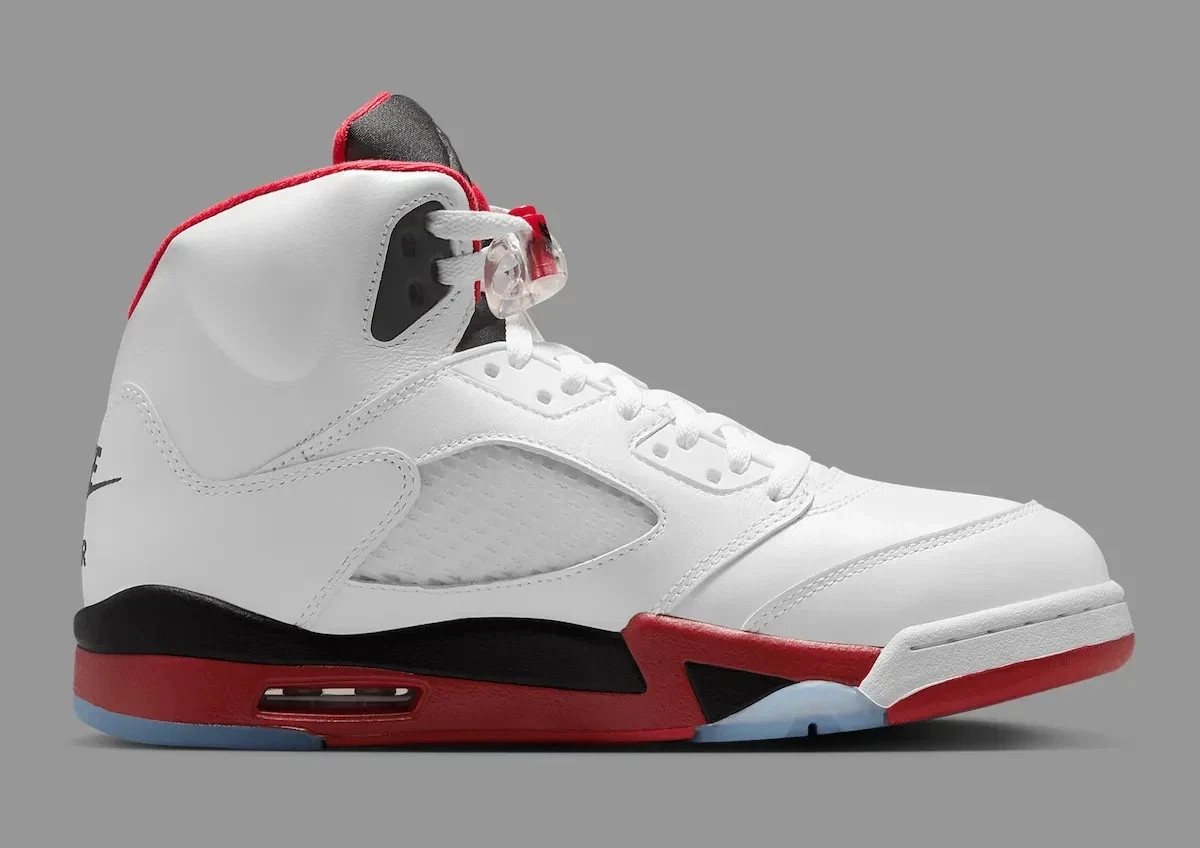 Nike Air Jordan 5 Retro Fire Red Black Tongue OG Sneakers HQ7978-101 Mens Size