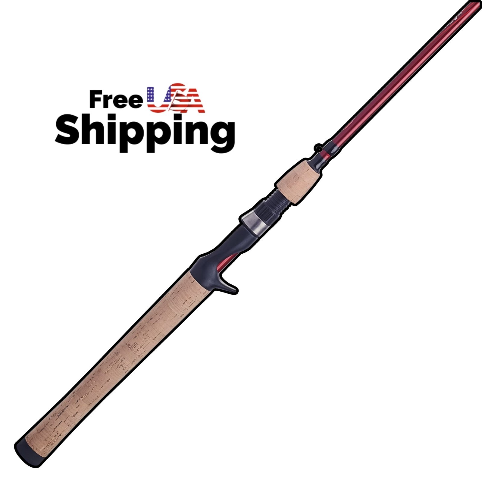 7 Ft Medium Heavy Casting Rod One Piece Fast Action Cork Handle Fishing Pole
