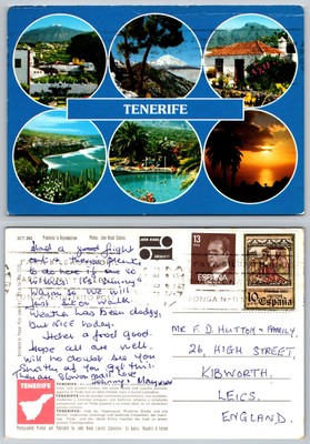 c22344 #1 Multiview Teneriffa Spanien John Hinde Postkarte 1983 Briefmarke