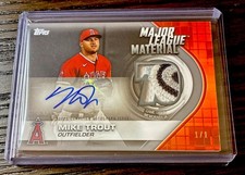 2021 Topps Series One Major League Materials Mike Trout Logo Patch Auto 1/1