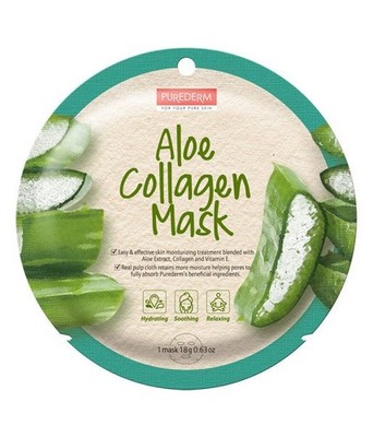 PUREDERM Collagen Maske Aloe Tuchmaske 18g