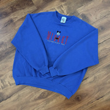Vintage 1990 s Disney Mickey Mouse Embroidered Blue Crewneck Sweatshirt XL