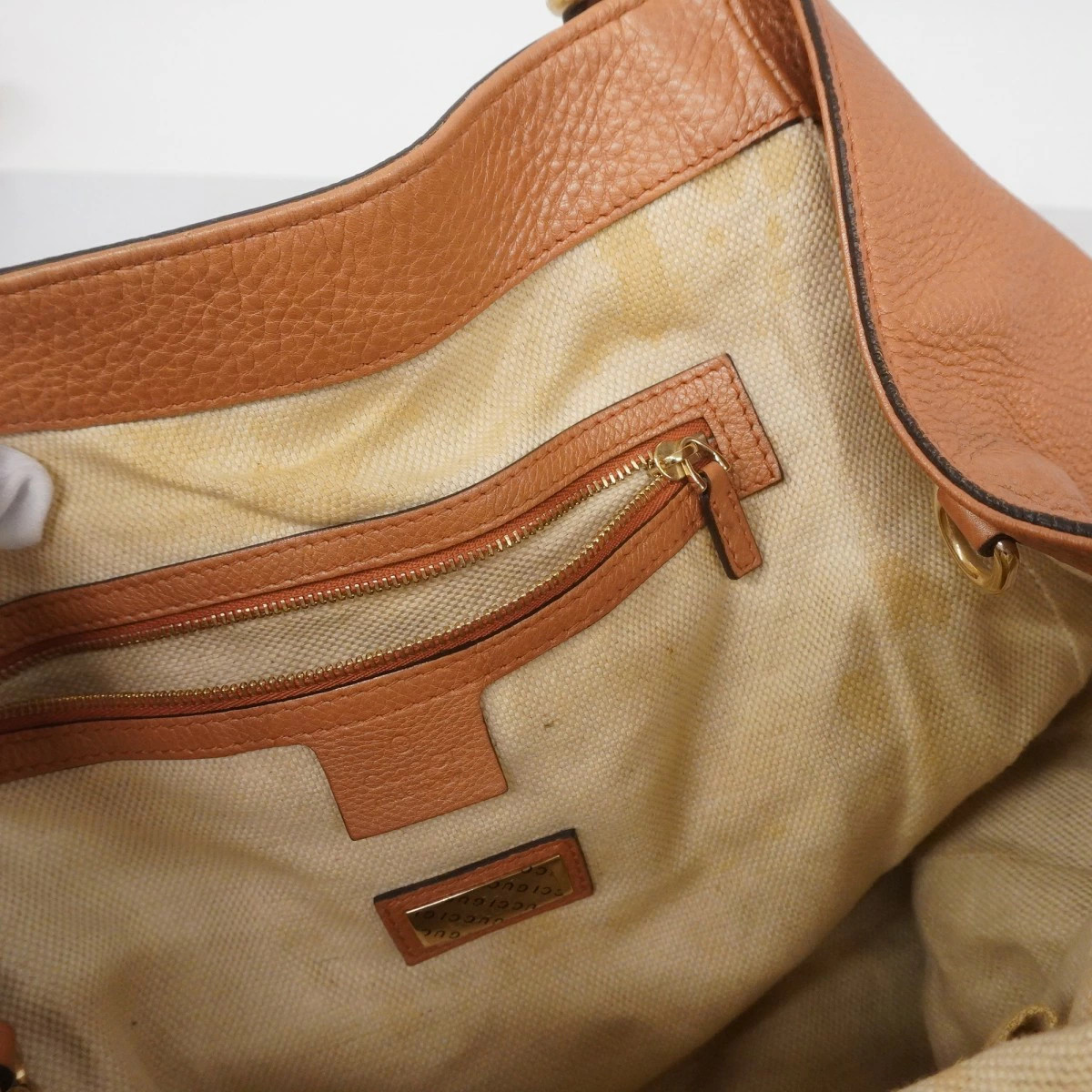 Gucci Soho Leather Tote Bag Orange Champagne Gold Hardware thumbnail 8